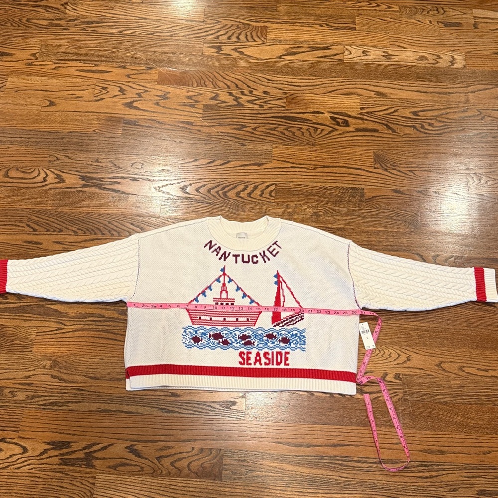 NWT Maeve Graphic Cable-Knit Sweater with Nautical Charm Nantucket New England - Picture 11 of 12